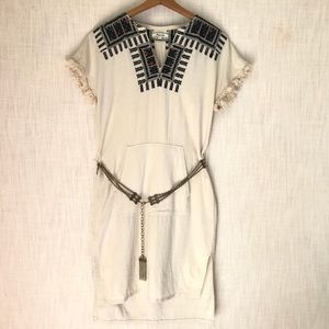 Madewell Embroidered Linen Tunic Dress, XXS